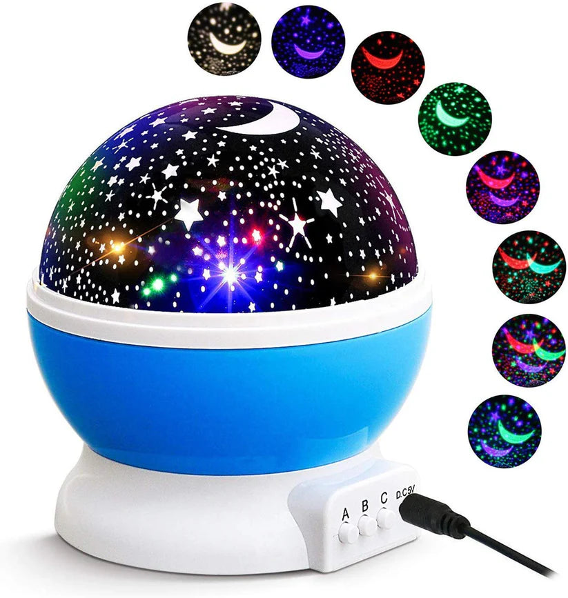 Star & Moon Night Projector With RGB Lights.